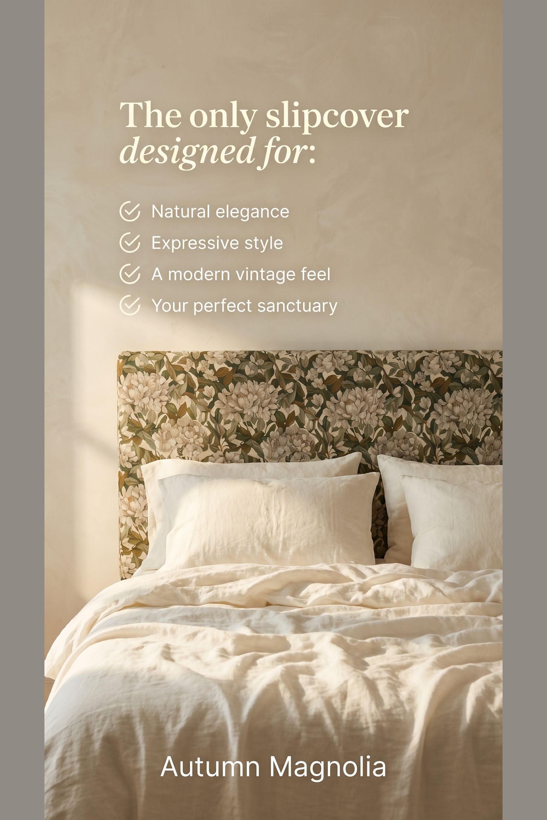 Autumn Magnolia - Headboard Slipcover