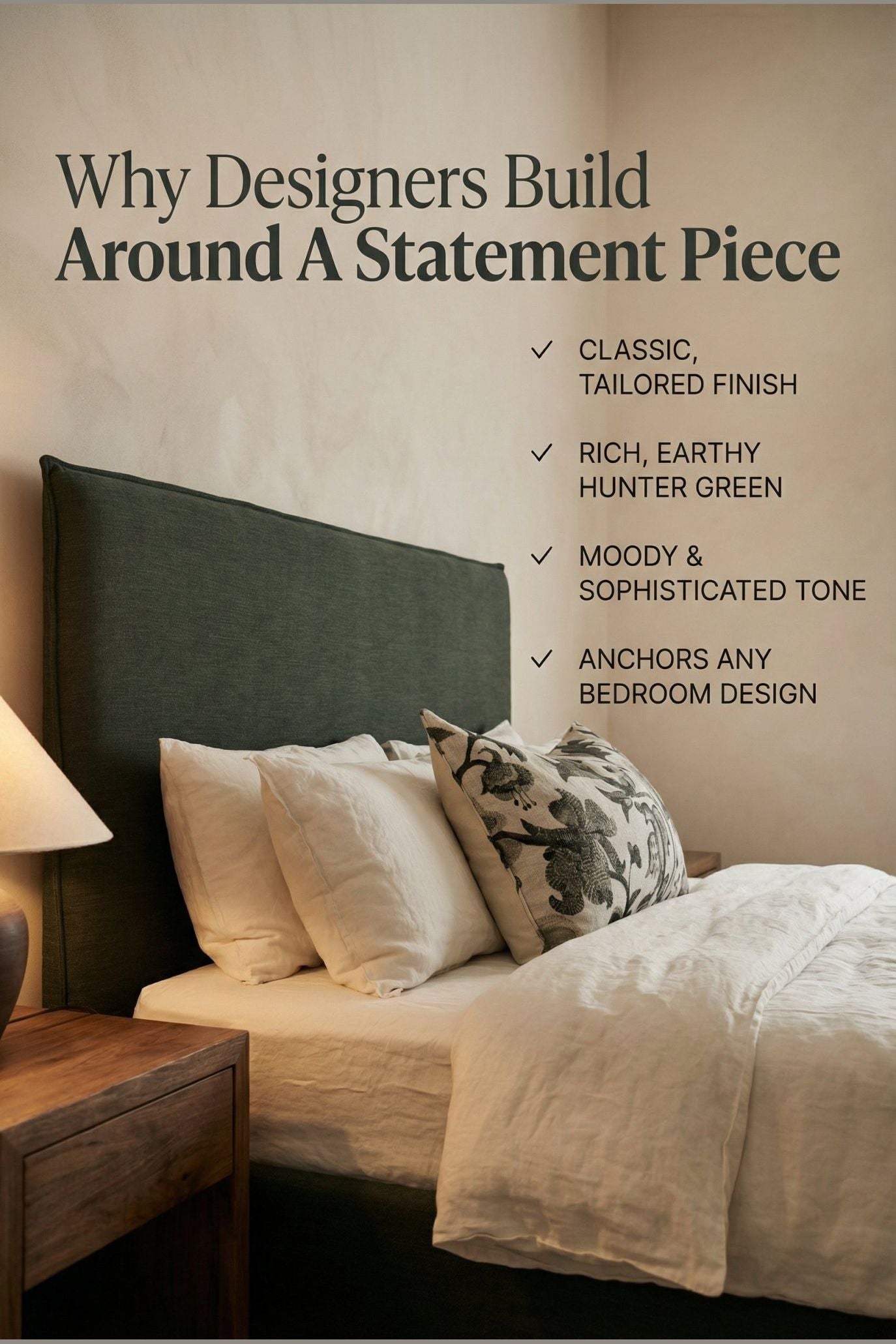 Hunter Green Headboard Cover - SlipCo.