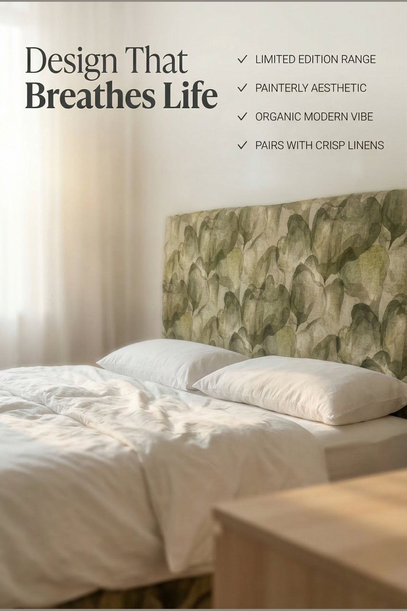 Morning Dew - headboard slipcover LIMITED RANGE - SlipCo.
