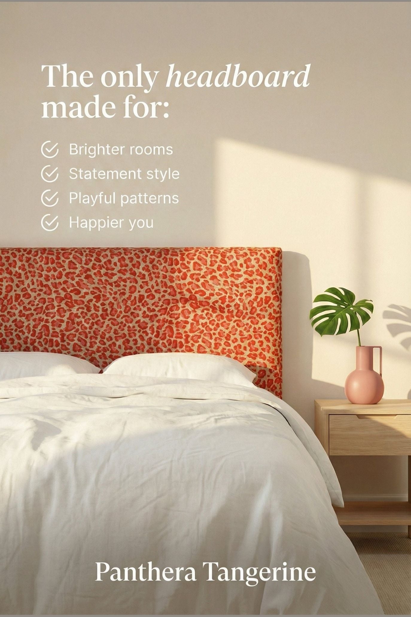 Panthera Tangerine Headboard Cover - SlipCo.